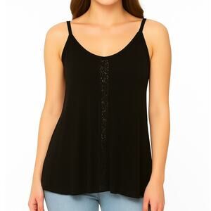 San Francisco City Lights Gypsy Lace Cami Tank Top Black Size Small NEW